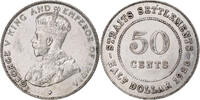 Straits Settlements 50 Cents George V, Bombay, Silver -