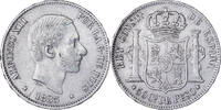 Philippines 50 Centimos Alfonso XII, Manila, Silver -