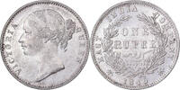 East India Company 1 Rupee Victoria, Silver, KM:458 -