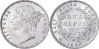 East India Company 1 Rupee Victoria, Silver, KM:458 -