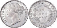 East India Company 1 Rupee Victoria, Silver, KM:458 -