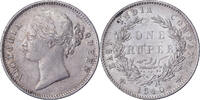East India Company 1 Rupee Victoria, Silver, KM:458 -