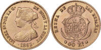 Spain 40 Reales Isabel II, Barcelona, Gold -