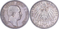 Kingdom of Saxony 3 Mark Friedrich August III, Muldenhütten, Silver -