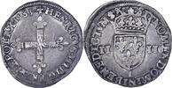 France 1/4 Ecu Henri III, Bayonne, Silver, Gadoury:494A -