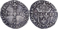 France 1/8 Ecu Henri III, Nantes, Silver, Gadoury:485 -