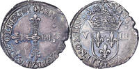 France 1/8 Ecu Henri III, Nantes, Silver, Gadoury:485 -