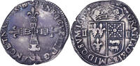 France 1/4 Ecu de Béarn Henri IV, 1605, Morlaas, Silver -