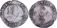 France 1/2 Franc au col plat Henri III, Paris, Silver -