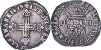 France 1/4 Ecu Louis XIII, Bayonne, Silver, Gadoury:27 -