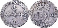 France 1/4 Ecu Henri III, Rennes, Silver, Gadoury:494 -
