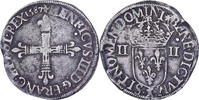 France 1/4 Ecu Henri III, Nantes, Silver, Gadoury:494 -