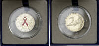 France 2 Euro World AIDS Day, Proof, Colorized, MDP, Bi-Metallic -