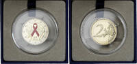 France 2 Euro World AIDS Day, Proof, Colorized, MDP, Bi-Metallic -