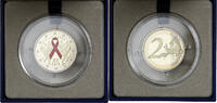 France 2 Euro World AIDS Day, Proof, Colorized, MDP, Bi-Metallic -