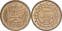 Tunisia 50 Centimes Muhammad al-Habib Bey, Paris, Pattern -
