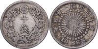 Japan 10 Sen Mutsuhito, Meiji Era, Silver -