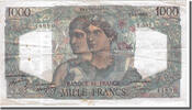 France 1000 Francs Banknote, 1 000 F 1945-1950 ''Minerve et Hercule'' -