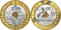 France 20 Francs Mont Saint-Michel, MDP, BU, Tri-Metallic -