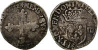 France 1/8 Ecu Henri III, Silver, Gadoury:485 -
