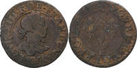 France Double Tournois Louis XIII, Amiens, Copper, Gadoury:7 -