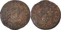 France Double Tournois Louis XIII, Poitiers, Copper -