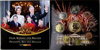 Belgium 1 c. to 2€ + token Philippe, Roi des Belges, BU, Brussels -