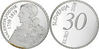 Slovenia 30 Euro Valentin Vodnik, Proof, Utrecht, Silver -