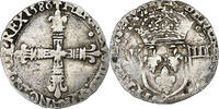 France 1/8 Ecu Henri III, Nantes, Silver, Gadoury:485 -