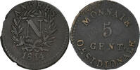 France 5 Cent Napoleon I, Antwerp, Siège d'Anvers, Copper -