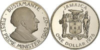 Jamaica Dollar Bustamante, Franklin Mint, Proof, Copper-nickel -