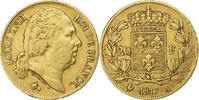 France 20 Francs Louis XVIII, Paris, Gold, Gadoury:1028 -