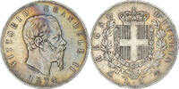 Italy 5 Lire Vittorio Emanuele II, Milan, Silver, KM:8.3 -