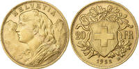 Switzerland 20 Francs Vreneli, Bern, Gold, KM:35.1 -