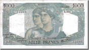 France 1000 Francs Banknote, 1 000 F 1945-1950 ''Minerve et Hercule'' -