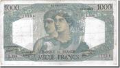 France 1000 Francs Banknote, 1 000 F 1945-1950 ''Minerve et Hercule'' -
