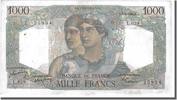 France 1000 Francs Banknote, 1 000 F 1945-1950 ''Minerve et Hercule'' -