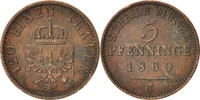 German States 3 Pfennig Coin, PRUSSIA, Wilhelm I, Cleves -