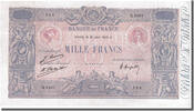 France 1000 Francs Banknote, 1 000 F 1889-1926 ''Bleu et Rose'' -
