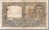 France 20 Francs Banknote, 20 F 1939-1942 ''Science et Travail'' -