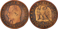 France 5 Centimes Coin, Napoleon III, Napoléon III, Rouen -