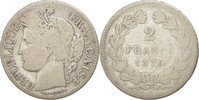 France 2 Francs Coin, Cérès, Bordeaux, Silver, KM:816.2 -