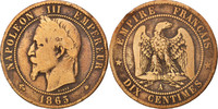 France 10 Centimes Coin, Napoleon III, Napoléon III, Paris -