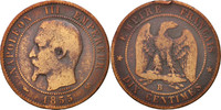 France 10 Centimes Coin, Napoleon III, Napoléon III, Rouen -
