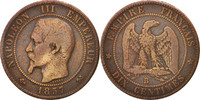 France 10 Centimes Coin, Napoleon III, Napoléon III, Rouen -