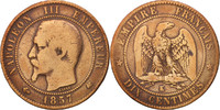 France 10 Centimes Coin, Napoleon III, Napoléon III, Bordeaux -