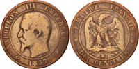 France 10 Centimes Coin, Napoleon III, Napoléon III, Marseille -