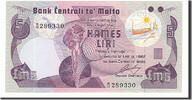 Malta 5 Liri Banknote, Undated, KM:35b -