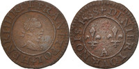 France Denier Tournois Coin, Paris, Copper, Sombart:4074 -