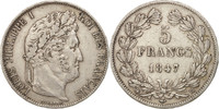 France 5 Francs Coin, Louis-Philippe, Strasbourg, Silver -